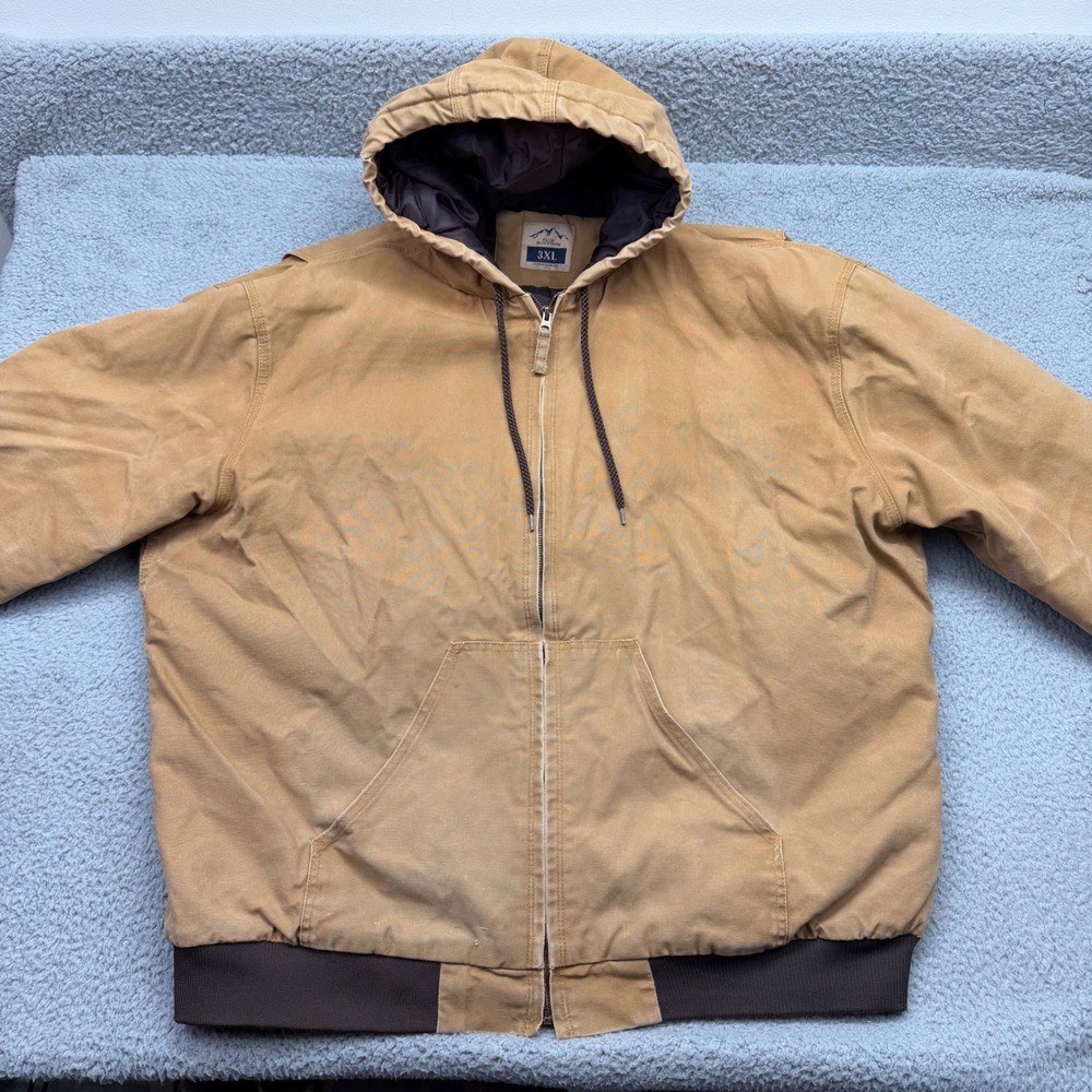 Blue Mountain Workwear BMHJ51BD 3XL Hooded Canvas Duck Tan Insulated Work Jacket